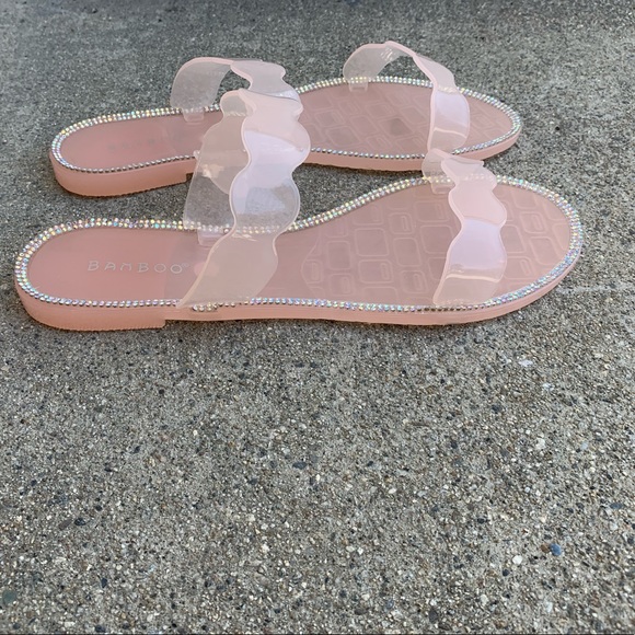 Blush Rhinestones Jelly Sandals - Picture 3 of 4
